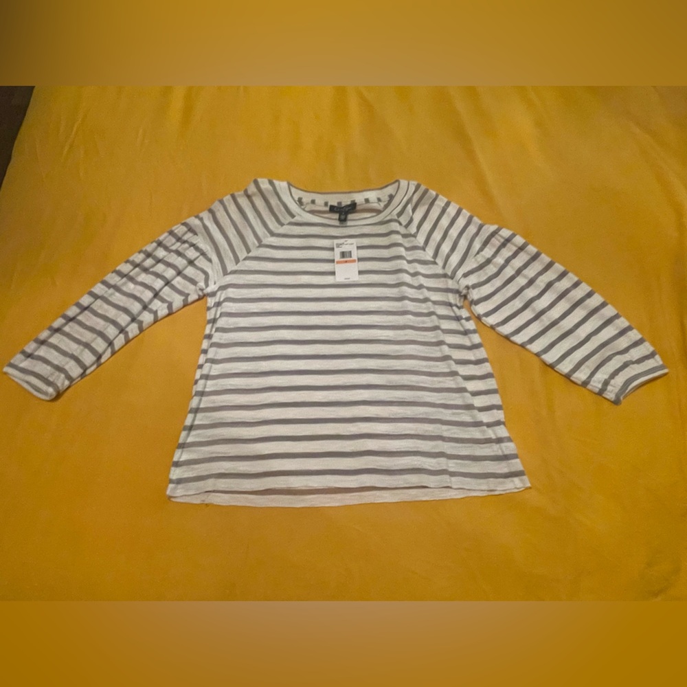 Jessica Simpson Striped Gray and White Top